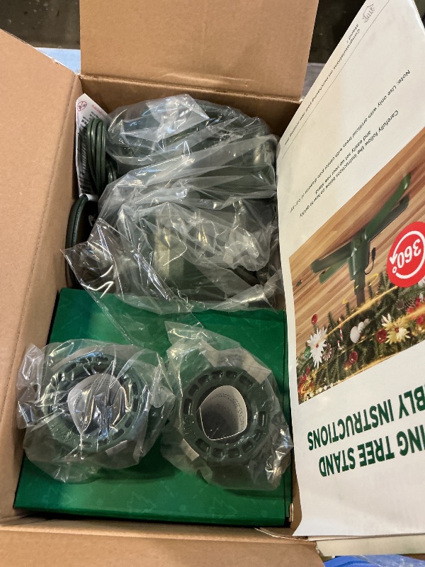 Photo 1 of (2025 Upgrade) Rotating Christmas Tree Stand with Remote Control, Stable 360 Revolving Tree Base Stand, Up to 7.5ft 90lb. Adjustable Christmas Tree Holder for Xmas Tree, Artificial Tree (Green)