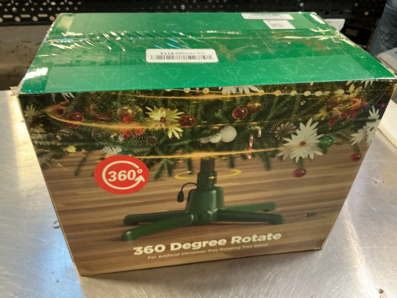 Photo 1 of (2025 Upgrade) Rotating Christmas Tree Stand with Remote Control, Stable 360 Revolving Tree Base Stand, Up to 7.5ft 90lb. Adjustable Christmas Tree Holder for Xmas Tree, Artificial Tree (Green)