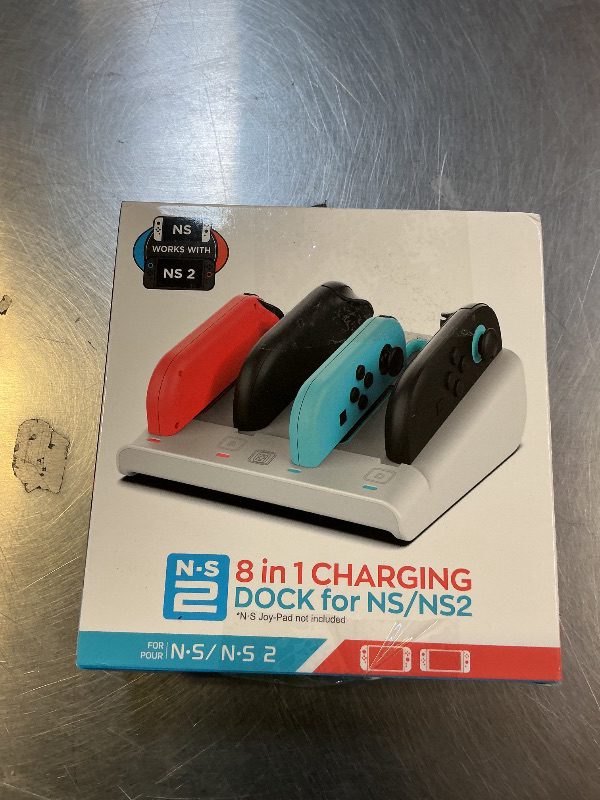 Photo 1 of [Switch 1/2 Compatible] FASTSNAIL 8-in-1 Charging Dock for Nintendo Switch 2 & 1/OLED for Joy-Con 2, Dual-Direction Magnetic Fast Joypad Controller Charger Station Stand for Sega Saturn Games