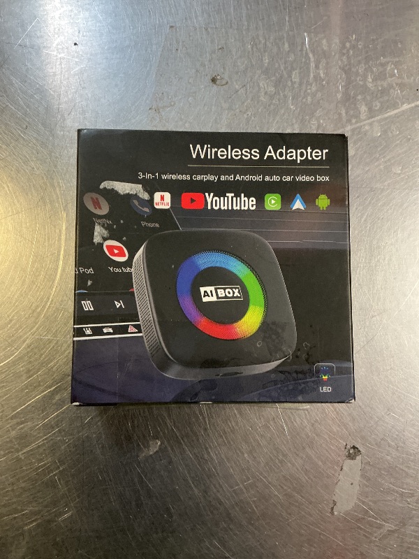 Photo 1 of Wireless Carplay Adapter for iPhone Ai Box with Netflix/YouTube Supports TF/Card Dongle Plug and Play Easy Setup Carplay & Android Auto Video Entertainment for iOS 10+ and Cars After 2015 Car