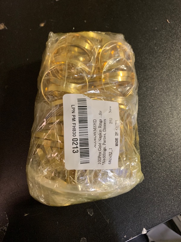 Photo 1 of 100Pcs Gold Napkin Rings Bulk, Elegant Gold Napkin Rings, Servilleteros para Mesas for Weddings, Parties, Dinners