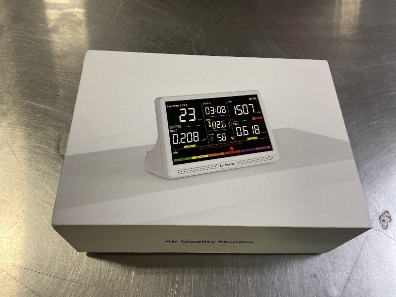 Photo 1 of **PARTIAL SET**16 in 1 Air Quality Monitor Indoor 7" Display 9 AQI+7 AQI Alerts, CO2 Monitor Air Quality Tester for CO2, TVOC, PM2.5 PM1.0 PM10, HCHO Temperature Humidity AQI & Time Air Quality Meter for Home
