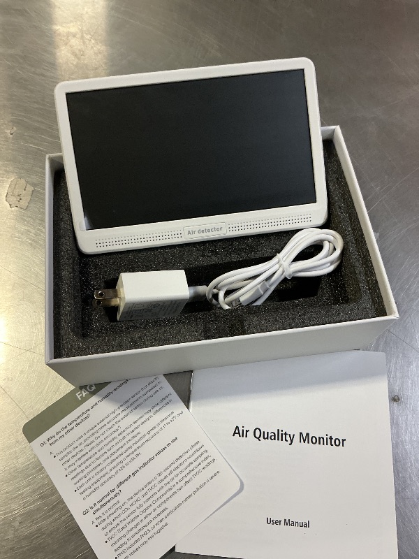 Photo 1 of **PARTIAL SET**16 in 1 Air Quality Monitor Indoor 7" Display 9 AQI+7 AQI Alerts, CO2 Monitor Air Quality Tester for CO2, TVOC, PM2.5 PM1.0 PM10, HCHO Temperature Humidity AQI & Time Air Quality Meter for Home