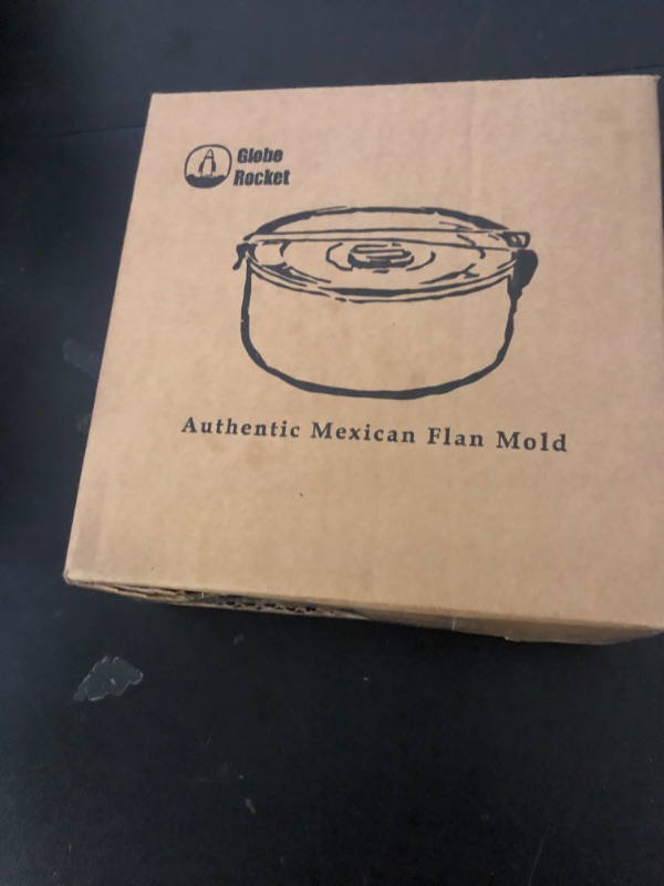 Photo 2 of GLOBE ROCKET Flan Mold with Lid - Authentic Mexican Flan Pan - Flan Molds for Baking with Water Bath - Molde para Flan - Flaneras Moldes con Tapa Baño Maria