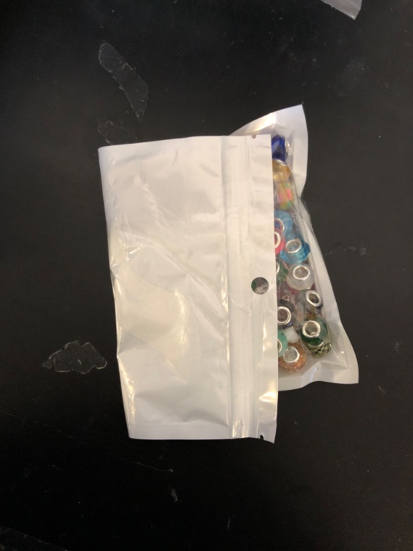 Photo 1 of 100 Pieces Large Hole Beads Spacer Bead Mixed Assorted European Craft Big Beads Large Hole Lampwork Murano Fairy Wand Garden Bead for DIY Pens Charms Bracelet Necklace Keychain Jewelry Making Supplies