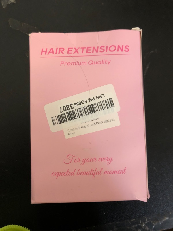 Photo 1 of 12 Inch Curly Ponytail Extension - Clip in Ponytail Hair Extensions, Natural Claw Clip Ponytail Extension, Synthetic Clip on Ponytails for Women (Color: Light Brown with Blonde Highlights)