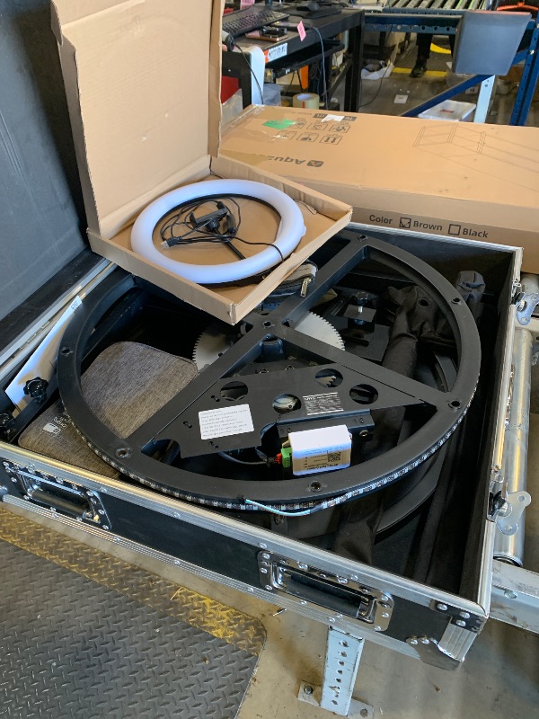 Photo 1 of 360 Photo Booth Machine with Extra Battery, 26.8" Slow Motion Rotating Video Booth for 2-4 People Stand, RGB Strip Light Software APP Control Custom Logo 360 Photobooth with Flight Case