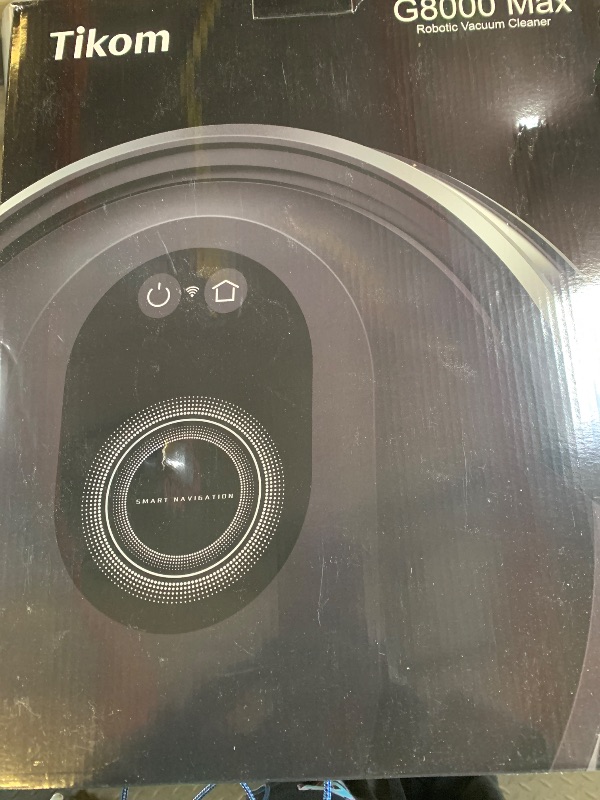 Photo 1 of Tikom Robot Vacuum and Mop Combo, 5000Pa Robotic Vacuum Cleaner, 150 Min Max, App & Remote Control, Ideal for Hard Floor, Carpet, Pet Hair, Self-Charge(G8000 Max)