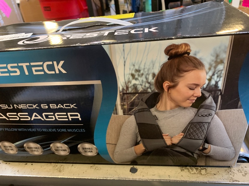 Photo 1 of RESTECK Massagers for Neck and Back with Heat - Deep Tissue 3D Kneading Pillow, Electric Shiatsu Shoulder Massage, Foot, Legs,Body - Relieve Muscle Pain - Office, Home & Car. brand new