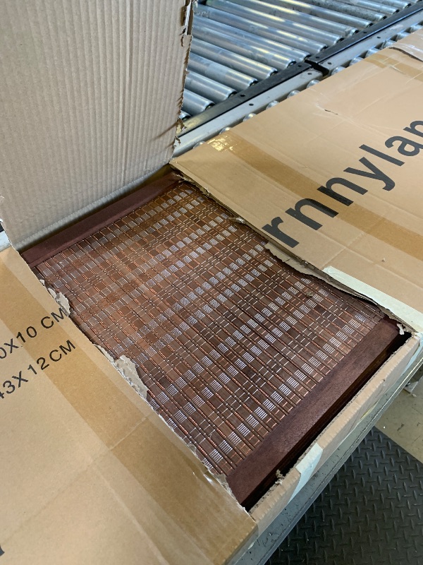 Photo 1 of Furnnylane 5 Panel Bamboo Room Divider and Folding Panel Screen,Bamboo Panel Divider for Room Separation,Brown,67" H x 76.75" W