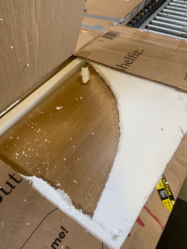 Photo 1 of Nathan James Jasper 3-Shelf Solid Wood Boho Bookshelf, Wall Mounted Bookshelf with Cabinet with Fluted Doors, Natural Brown