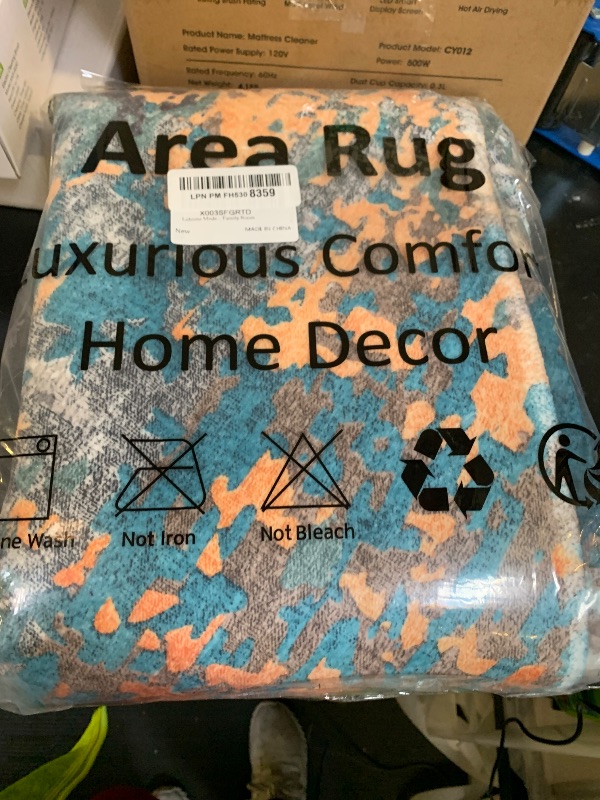 Photo 1 of Lahome Modern Abstract Round Rug 5Ft - Colorful Washable 5x5 Circle Rugs for Living Room Bedroom Non Slip, Soft Indoor Floor Carpet for Dining Table Bathroom Nursery Dorm Decor