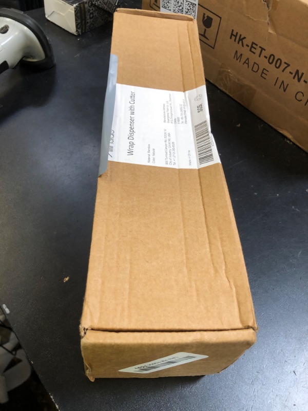 Photo 1 of Allinside Magnetic Plastic Wrap Dispenser with Cutter and Labels, Aluminum Foil Holder, Wax Paper Storage Box for Refrigerator, Kitchen Bamboo Organizer Compatible with 12.9" Roll (1 Layer)