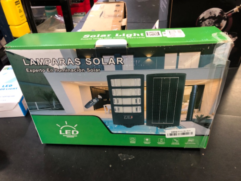 Photo 1 of WYWNA Solar Lights Outdoor Waterproof - Super Bright Solar Street Lights Outdoor Dusk to Dawn with Motion Sensor and Remote Control, Wide Angle Commercial LED Street Light IP67 Waterproof 2 Packs