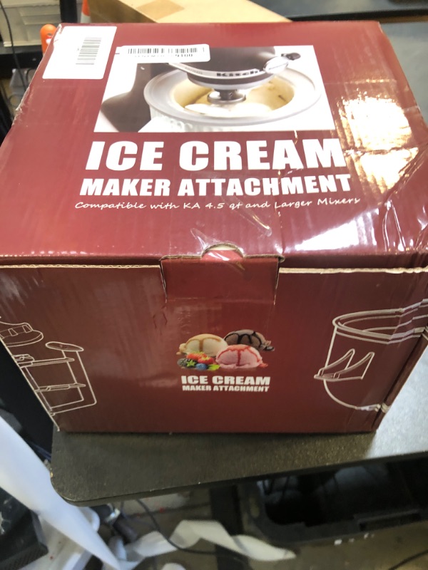 Photo 1 of Ice Cream Maker Attachment for KitchenAid Stand Mixer, Kithcen aid Ice Cream Maker Attachment - Compatible with 4.5 QT and Larger Stand Mixers, 2-Quart Frozen Ice Cream Bowl for Homemade Frozen Treats