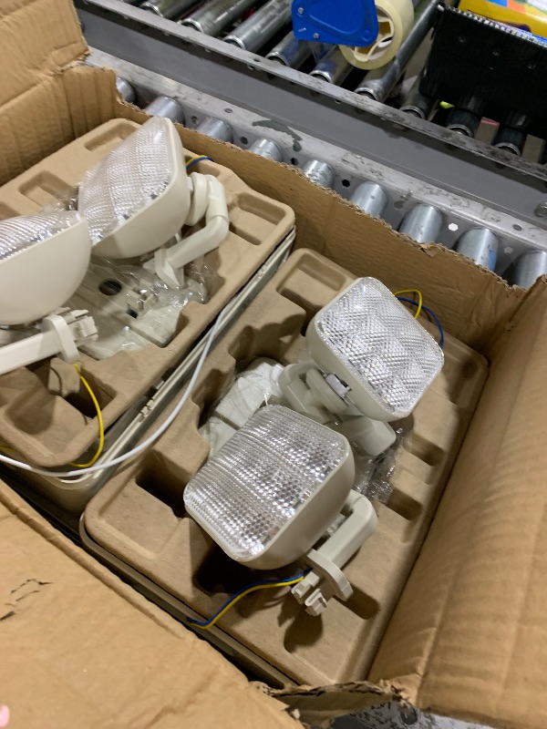 Photo 1 of SPECTSUN 2 Packs Exit Sign with Emergency Lights, LED Emergency Exit Light with Battery Backup, UL Listed, AC 120/277V, Commercial Emergency Lights Combo for Business.