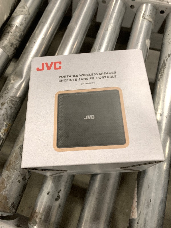 Photo 1 of JVC Wireless Bluetooth Speaker - Retro Portable Speaker with Genuine Wood Design, Palm-Sized, Great for Travel, Home, Office use - Up to 12 Hr Battery - Rich Sound, USB-C and Aux Input - SPWS1BT