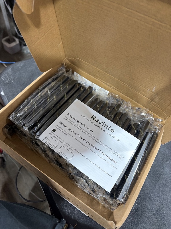 Photo 1 of Ravinte 50 Pack Solid 5 Inch Center to Center Slim Square Bar Drawer Handles - Cabinet Hardware in Matte Black - Kitchen Pulls and Handles