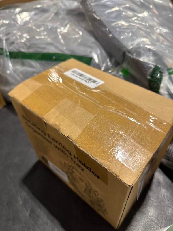 Photo 1 of MODOWEY 5 Tier Rotating Earring Holder Organizer Display Tree with Metal Tray, Adjustable Plastic Stand with 285 Slots for Stud Hoop Hanger, Large Capacity Storage Rack for Women Space Saving, Blue