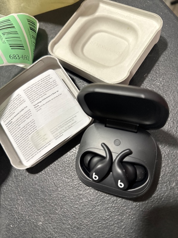 Photo 1 of Beats Powerbeats Fit - Wireless Noise Cancelling Workout Earbuds with Secure-Fit Wingtips, Up to 30-Hour Battery Life, Sweat & Water Resistant, Apple & Android Compatible - Jet Black