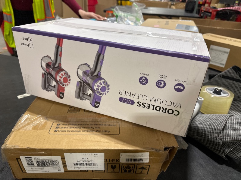 Photo 1 of WLOTPO Cordless Vacuum Cleaner for Home, Lightweight Stick Vacuum Cordless Rechargeable with Power Suction, Up to 35 Mins Runtime, Hardwood Floor Vacuum for Pet Hair, Carpets, Tile(Deep Red)