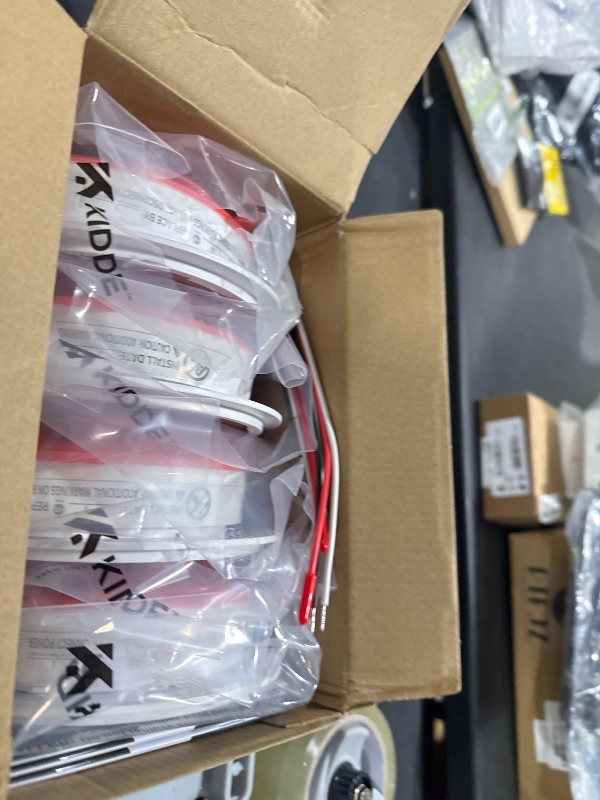 Photo 1 of Kidde Hardwired Smoke Detector, AA Battery Backup, Interconnectable, LED Warning Light Indicators, 4 Pack