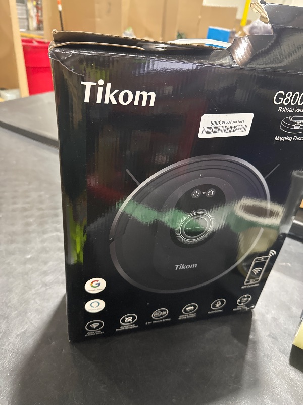 Photo 1 of Tikom Robot Vacuum and Mop Combo, 5000Pa Robotic Vacuum Cleaner, 150 Min Max, App & Remote Control, Ideal for Hard Floor, Carpet, Pet Hair, Self-Charge(G8000 Max)