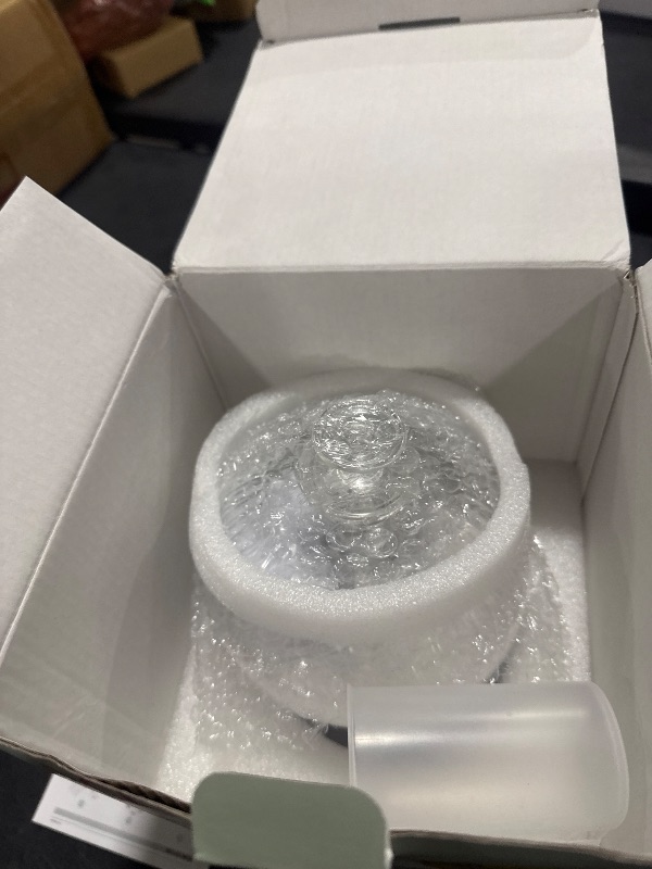 Photo 1 of Lecdura Glass Essential Oil Diffuser with Glass Reservoir & WoodBase, 200ml Ultrasonic Lock Color Timer Auto-Off 7 Color Light Aroma Glass Dome Diffuser for Home Office Bedroom Yoga - Dark Brown