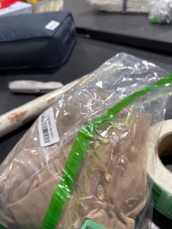 Photo 1 of CYCLAMEN Off-Shoulder Maternity Evening Gown 3D Floral Mesh Sleeves Formal Mermaid Maxi Dress for Baby Shower Photoshoot, Khaki, M