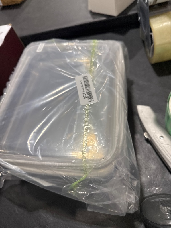 Photo 1 of YOPCDJ 3 Pack Clear Hard Shell Zipper Case, Clear Zipper Pouches Waterproof Makeup Organizer & Travel Toiletry Bag, Diaper Bag Organizing Pouches, Plastic Pouch for Office Home Storage, Large Size