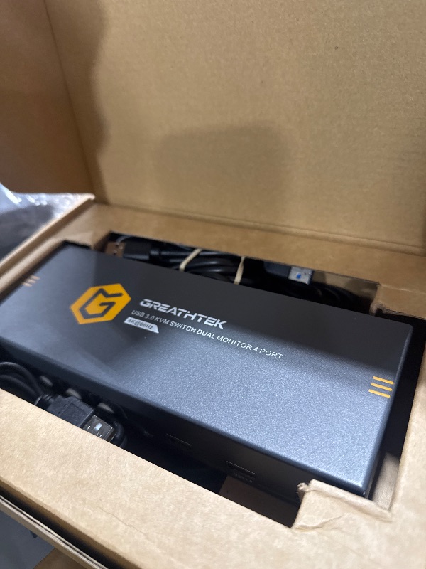 Photo 1 of HDMI KVM Switch 4 Computers 2 Monitors with 3 USB3.0 Ports, 4K@60Hz Dual Monitor KVM Switch 4 Port for 4 PCs Share 2 Monitors, Support Button Switch, Adaptive EDID, 4 in 2 Out