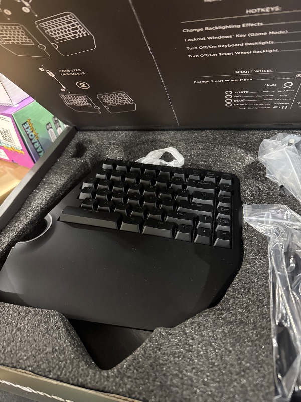 Photo 1 of Cloud Nine ErgoTKL Ergonomic Tenkeyless Mechanical Keyboard for PC – Kailh Brown – TKL RGB Backlit Ergo Split Key Board