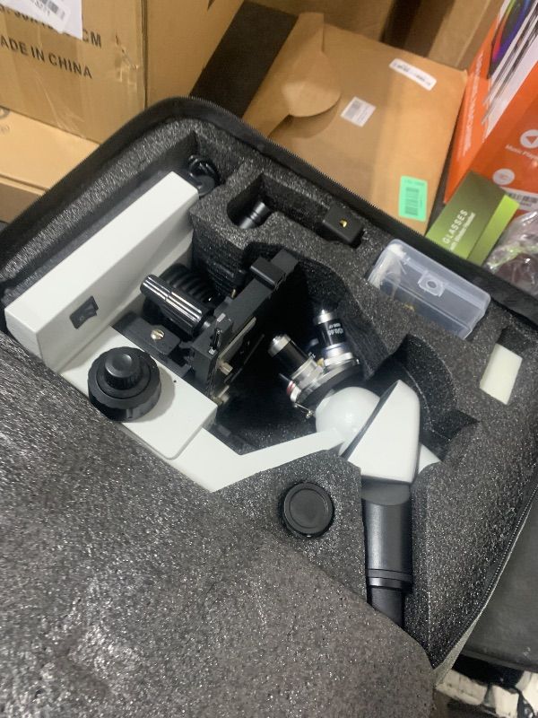 Photo 1 of Trinocular Microscope 40X-5000X Magnification Laboratory Grade with Dual Mechanical Stage and HD USB Camera Microscope for Adults