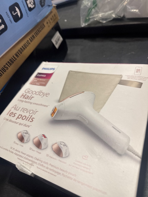 Photo 1 of Philips Lumea 8000 Series IPL Hair Removal Device, Permanent Laser Hair Reduction for Women & Men, Easy and Comfortable Use at Home, SenseIQ, 3 Attachments for Body, Face, Intimate, BRI937/03