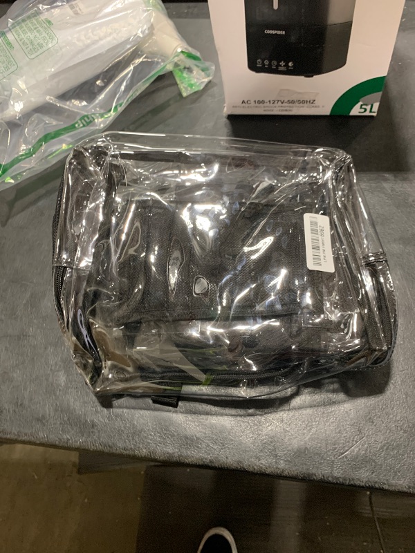 Photo 1 of Amazon Basics Transparent School Backpack, With Water-Resistant PVC Plastic Material and Ruggedly Reinforced Shoulder Straps, Clear