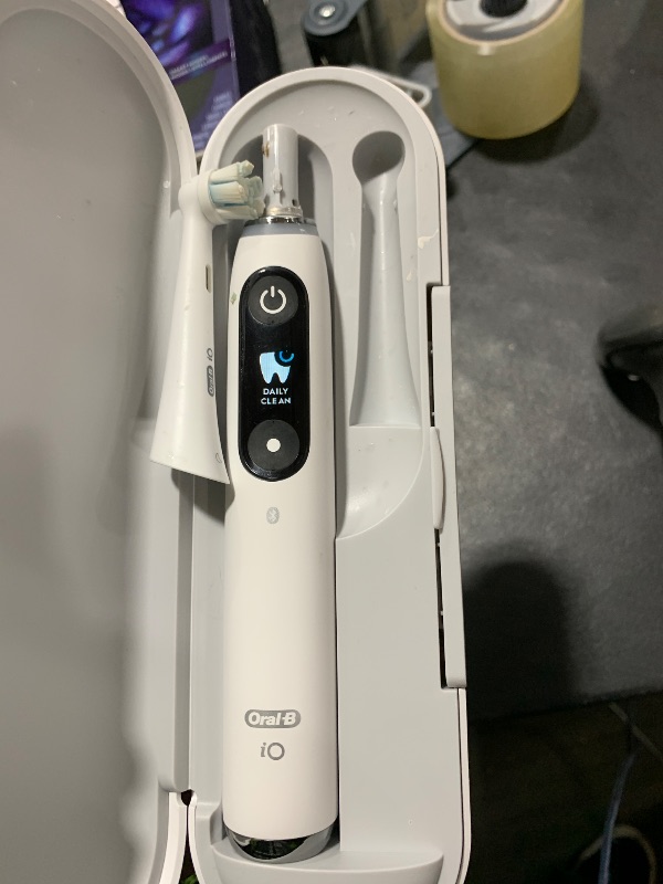 Photo 1 of Oral-B iO Series 9 Electric Toothbrush with 3 Replacement Brush Heads, White Alabaster