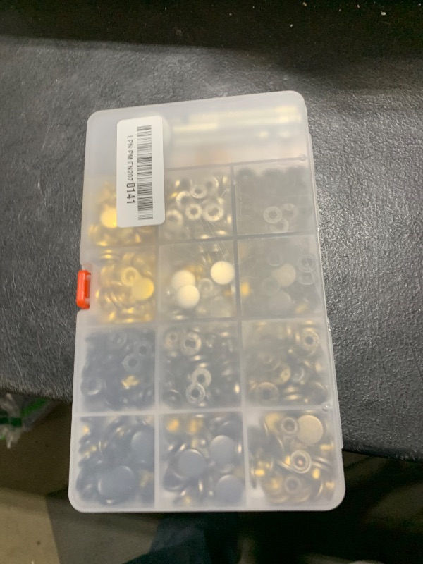 Photo 1 of Alritz 120 Set Leather Snap Fasteners Kit, 12.5mm Metal Button Snaps Press Studs with 4 Setter Tools, 6 Colors Leather Snaps for Clothes, Jackets, Jeans Wears, Bracelets, Bags
