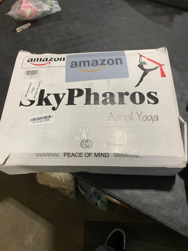 Photo 1 of SKYPHAROS 11 Yards Aerial Silks Yoga Swing Set - Aerial Yoga Hammock Kit Anti-Gravity Flying for Fitness, Low/Non Stretch Nylon Tricot Fabric Hardware Included for Dance