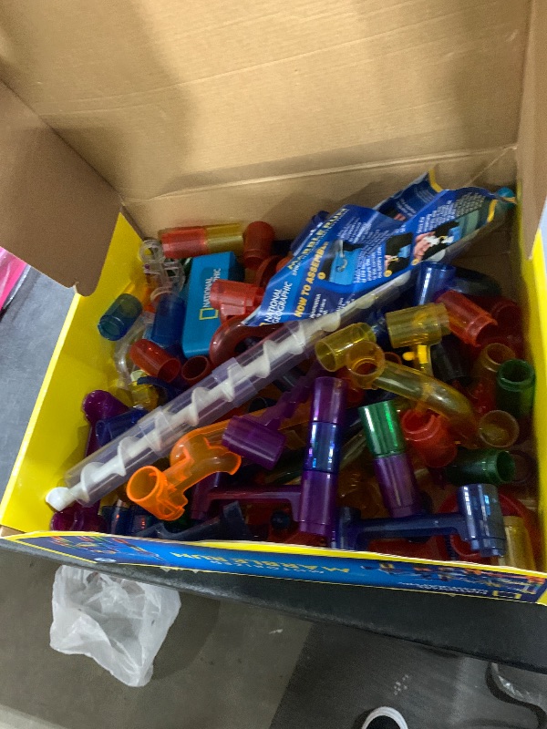 Photo 1 of National Geographic Marble Run with Motorized Elevator - 150-Piece Marble Maze Kit with Motorized Spiral Lift, 30 Marbles, Storage Bag & More, Perpetual Motion Machine, Kids Physics Toys