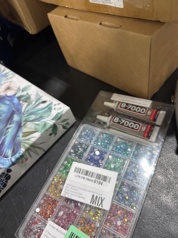 Photo 1 of 10000Pcs Multicolored 5mm Rhinestones for Bedazzling Crafting with b7000 Glue, Flatback Rainbow Colored SS20 Rinestones Crystals Gems Diamonds, Flat Back Multi Colorful Gemstones Jewels Stones