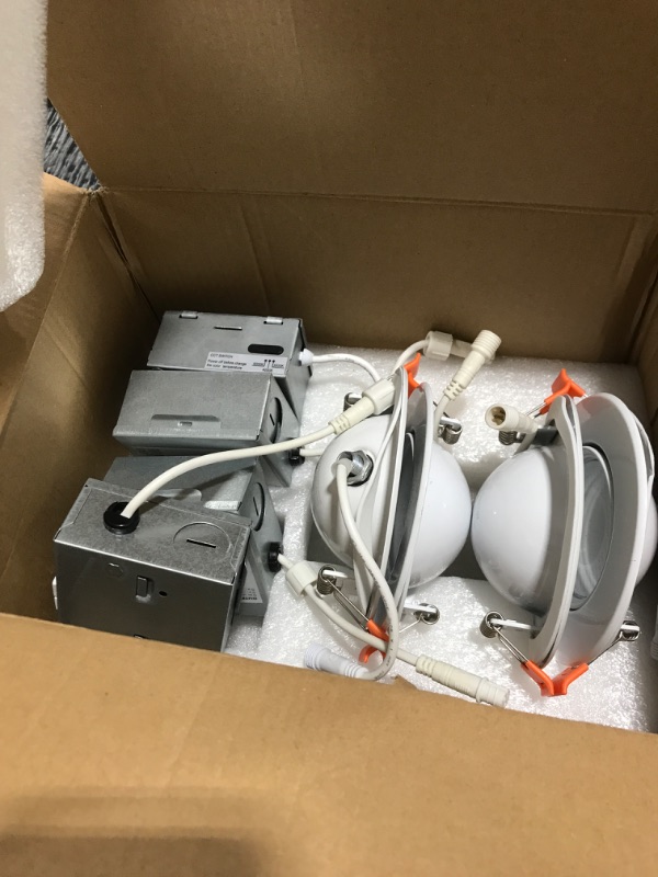 Photo 1 of CLOUDY BAY 4 inch Gimbal Smart WiFi LED Recessed Lights,RGBCW Color Changing,Compatible with Alexa and Google Home Assistant,No Hub Required,2700K-6500K,IC Rated,Pack of 4