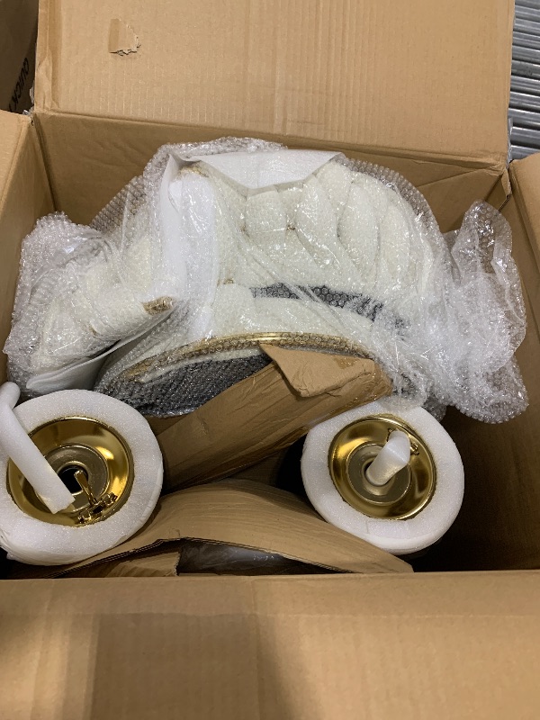 Photo 1 of only two included----------------------------VECELO Bar Stools Set of 4, Modern Luxury Velvet Woven Counter Height Stools with Back and Arm, Gold Metal Leg & Base, 360 Swivel Bar Chair for Pubs Dining Room, White