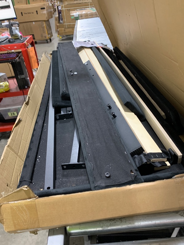 Photo 1 of Novilla Queen Bed Frame, Queen Size Bed Frame with Wooden Slats Support, Velvet Upholstered Headboard, No Box Spring Needed, Heavy Duty Feet, Easy Assembly, Black Velvet