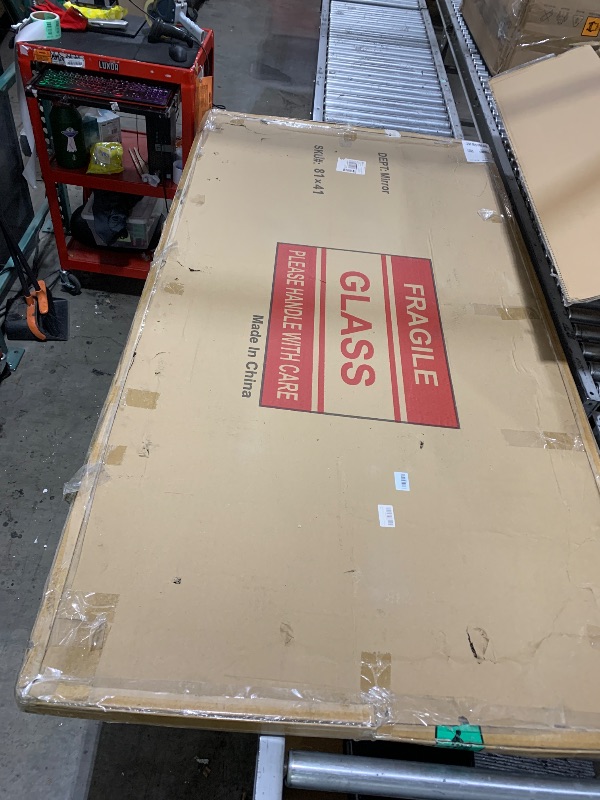 Photo 1 of ABSWHLM Oversized Full Length Mirror 81x41 Inch - Wall Mounted or Standing Floor Mirror with Aluminum Alloy Frame, Shatterproof Tempered Glass - Modern Mirror for Bedroom, Living Room, Closet, Black