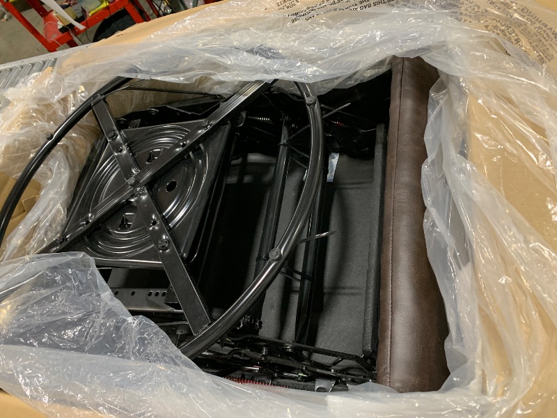 Photo 1 of COLAMY Leather Recliner Chair with Swivel & Rocking Function, Modern Glider Reclining Chair with Footrest and Wide Seat Cushion, Comfortable Rocker Chair for Living Room, Nursery, Bedroom, Chocolate