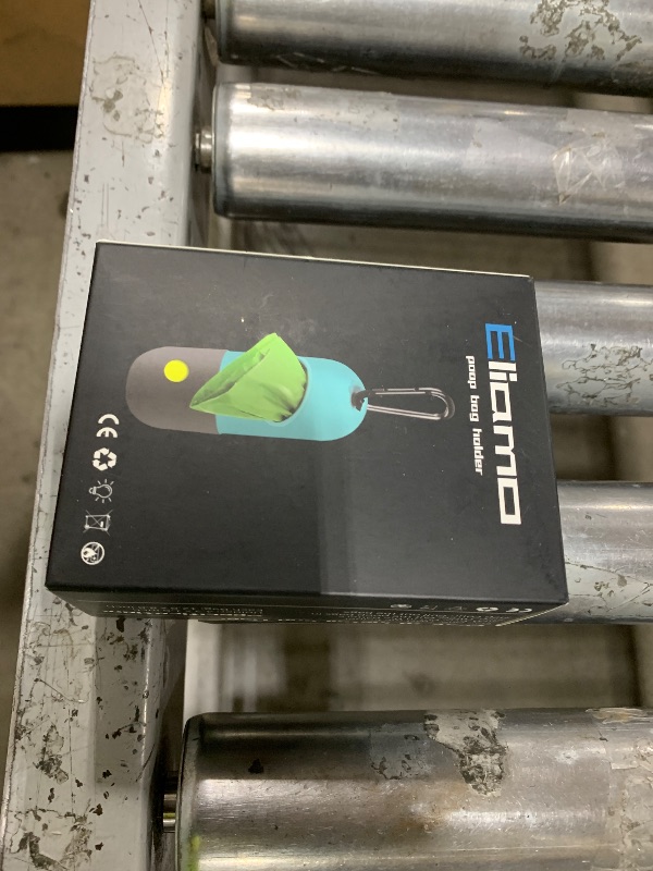 Photo 1 of 2 Pack Dog Poop Bag Dispenser with Built-in LED Flashlight, Pet Waste Bag Holder for Leash with Carabiner Clip for Lead Leash, 2 Rolls Leak-proof Doggy Waste Bags for Dog Walking, Blue,Eliamo