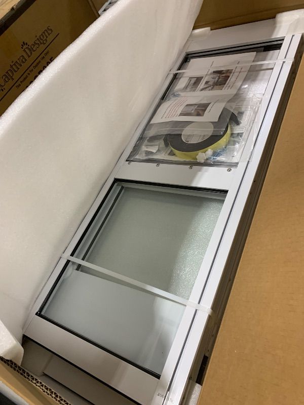 Photo 1 of Dog Door for Sliding Glass Door Easy Installation Adjustable 75.79"-81.3" Slider Height, Large Dog Door for Sliding Door, All-Metal Framed & Panel with Rotating Screws