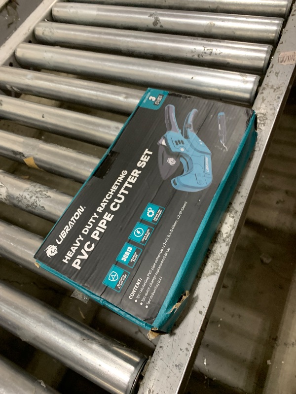 Photo 1 of Libraton PVC Pipe Cutter, Up to 2-1/2", Ratchet Pipe Cutter Tool for PEX, PVC, PPR Plastic Hoses Plumbing, Heavy-Duty Pipe Cutter with Deburring Tool Replacement Blade, 2 Adjustable Cutting Ranges