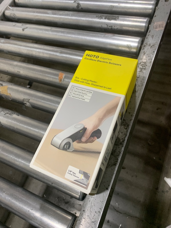 Photo 1 of HOTO EdgeFlow Electric Cardboard Cutter, Premium USB-C Rechargeable Cordless Electric Scissors, Titanium Blade & LED Display, Tool-Free Blade Swap & Self-Sharpening, for Cardboard Box, Carpet, Leather