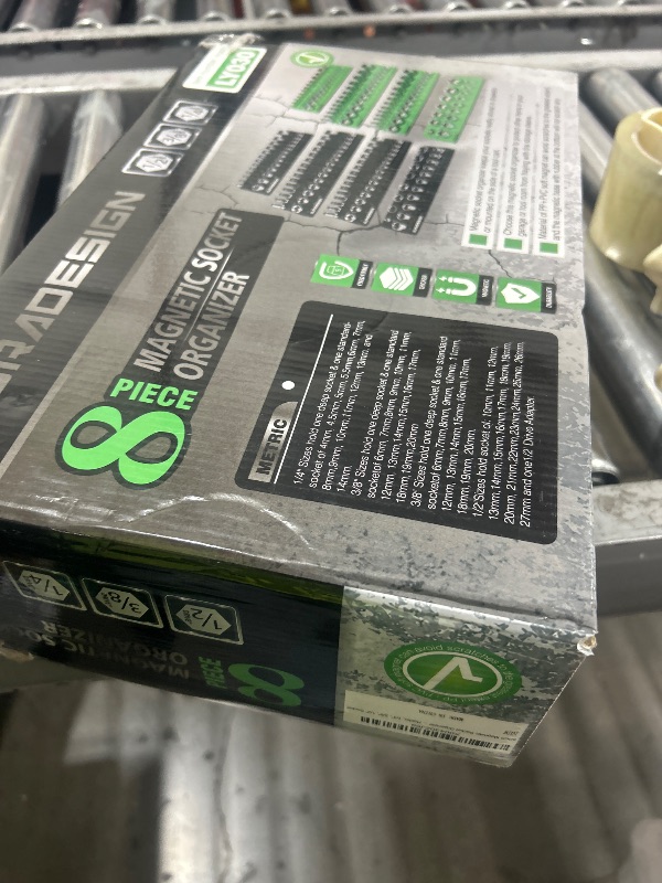 Photo 1 of GURADESIGN 8PCS Magnetic Socket Organizer Set, Magnetic Socket Holder, 1/4", 3/8", 1/2" Metric & SAE Magnetic Socket Tools Trays.